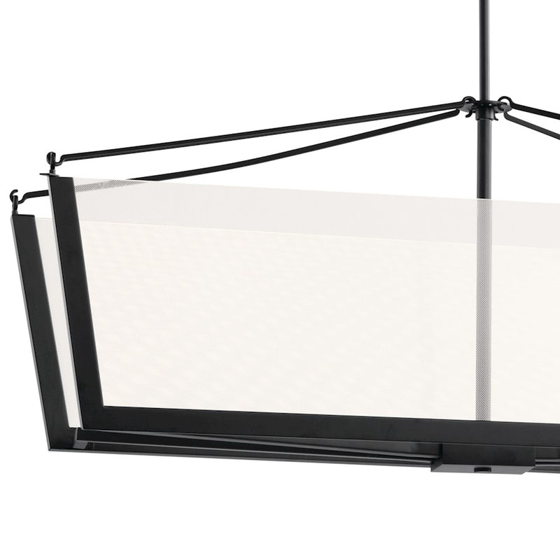 Kichler Calters 38in LED Linear Chandelier | Contemporary Champagne Gold Steel | Dining Room & Kitchen Island | 38 x 14 x 14 in | Model 52293CGLED