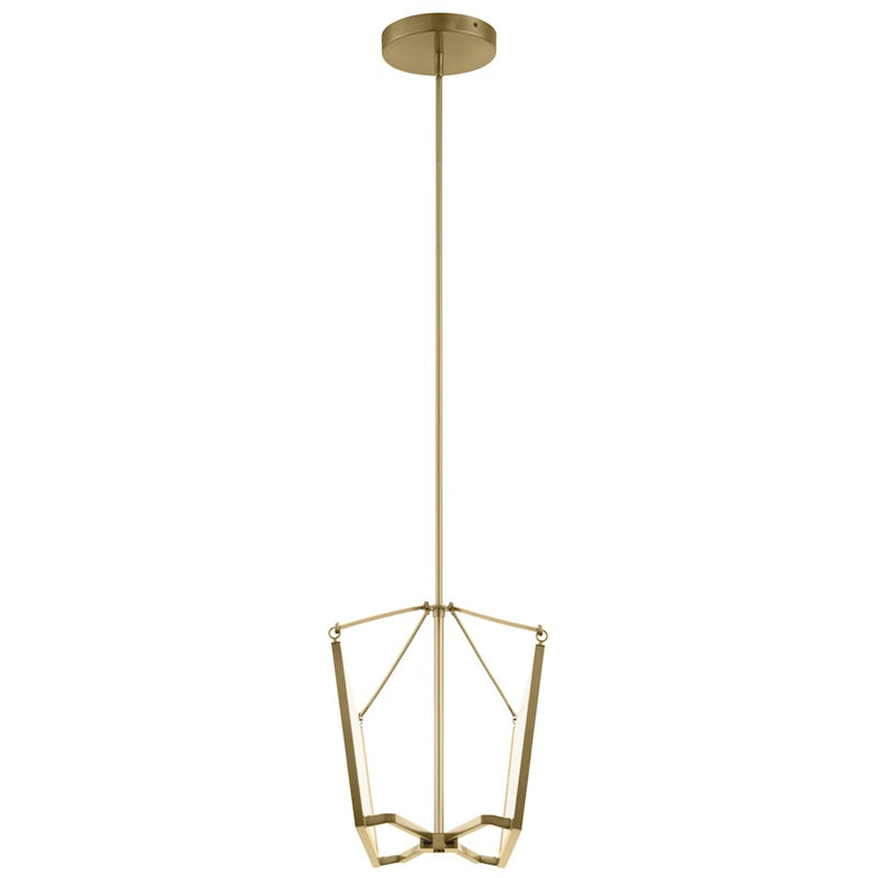 Kichler Calters 38in LED Linear Chandelier | Contemporary Champagne Gold Steel | Dining Room & Kitchen Island | 38 x 14 x 14 in | Model 52293CGLED