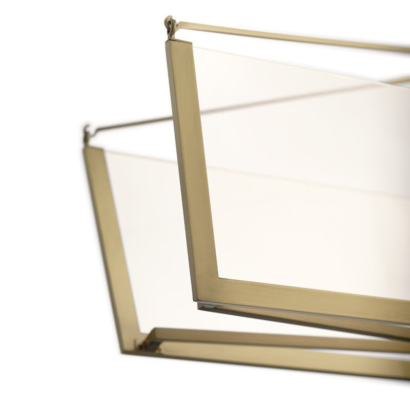 Kichler Calters 38in LED Linear Chandelier | Contemporary Champagne Gold Steel | Dining Room & Kitchen Island | 38 x 14 x 14 in | Model 52293CGLED