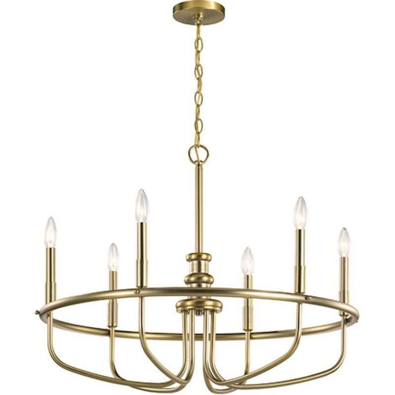 Kichler Capitol Hill 35in 12-Light Chandelier | Traditional Brushed Nickel Steel | Living Room & Dining Room | 35 x 35 x 31 in | Model 52305NI