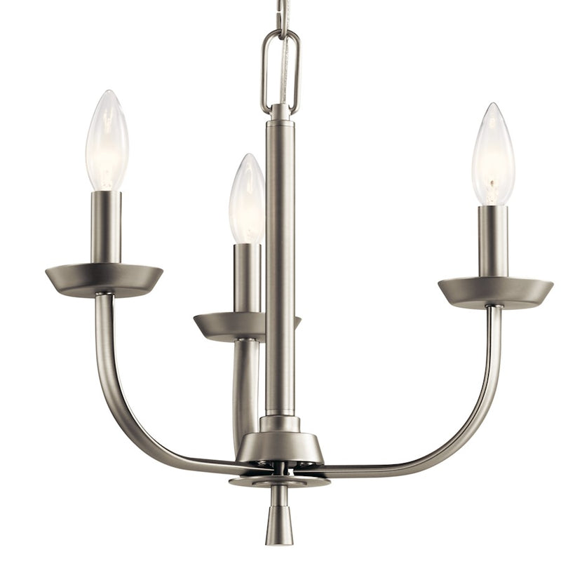 Kichler Kennewick 16in 3-Light Mini Chandelier | Traditional Olde Bronze Steel | Dining Room & Foyer | 16 x 14.75 in | Model 52383OZ