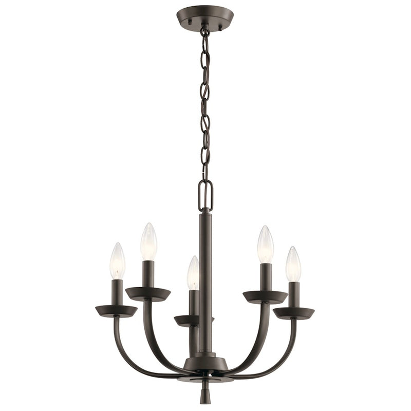 Kichler Kennewick 8-Light Chandelier | Traditional Olde Bronze Steel | Dining Room & Living Room | 27in Wide, 25in H | Model 52388OZ