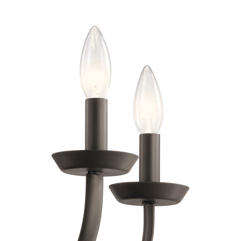 Kichler Kennewick 8-Light Chandelier | Traditional Olde Bronze Steel | Dining Room & Living Room | 27in Wide, 25in H | Model 52388OZ