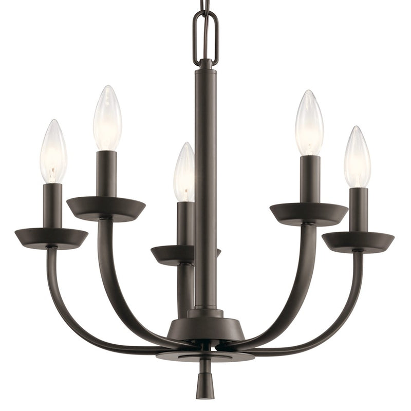 Kichler Kennewick 8-Light Chandelier | Traditional Olde Bronze Steel | Dining Room & Living Room | 27in Wide, 25in H | Model 52388OZ
