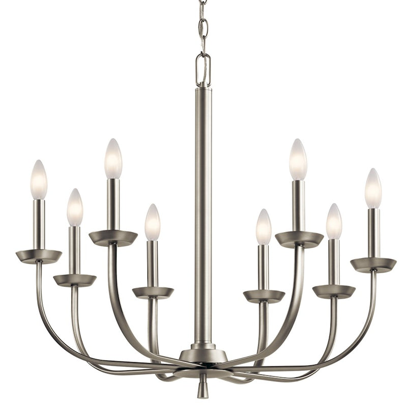 Kichler Kennewick 8-Light Chandelier | Traditional Olde Bronze Steel | Dining Room & Living Room | 27in Wide, 25in H | Model 52388OZ
