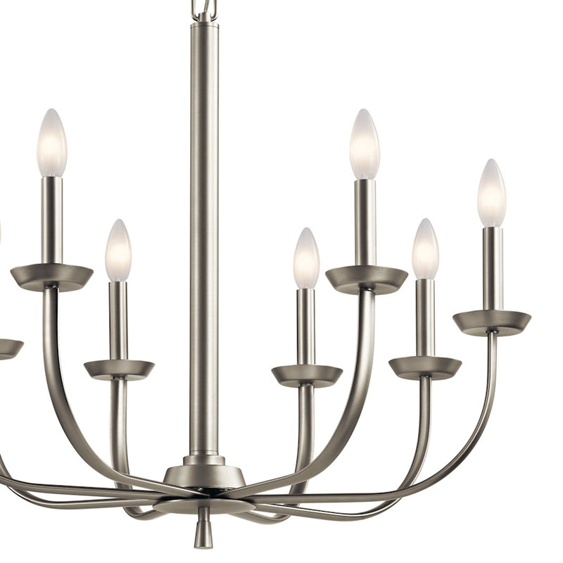 Kichler Kennewick 8-Light Chandelier | Traditional Olde Bronze Steel | Dining Room & Living Room | 27in Wide, 25in H | Model 52388OZ