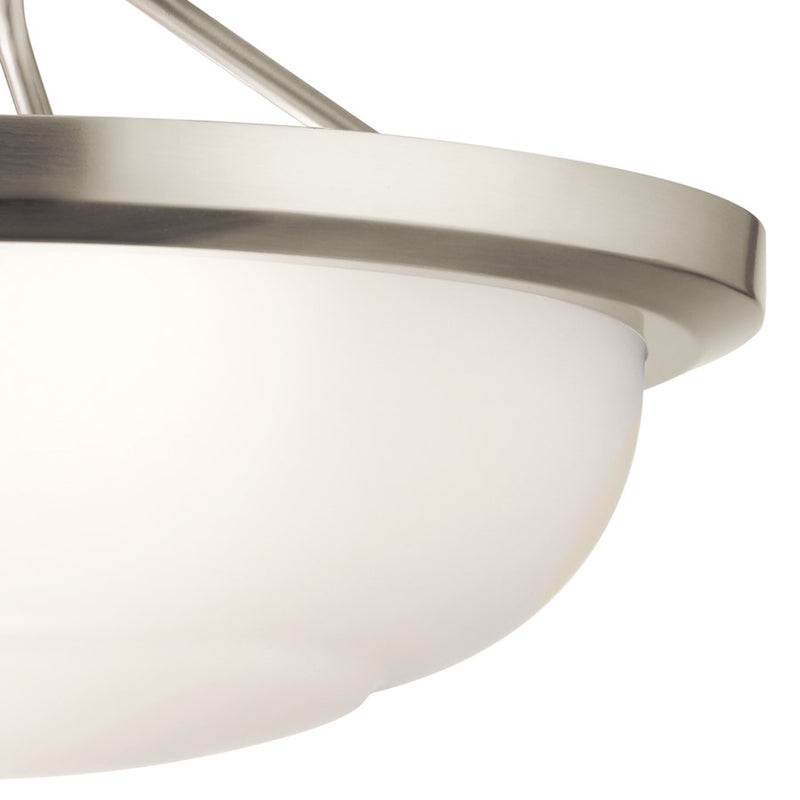 Kichler Ritson 2-Light Semi-Flush Mount | Traditional Olde Bronze and Satin Etched Glass | Bedroom & Hallway Ceiling Light | 14 x 8 in | Model 52396OZ