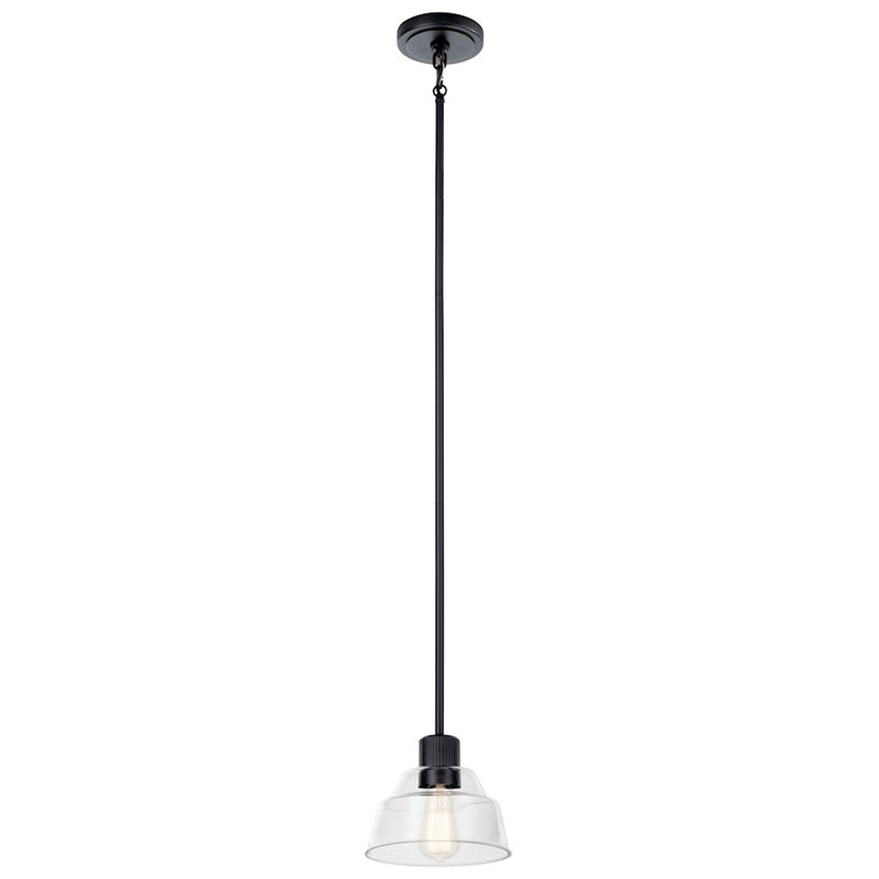 Kichler Eastmont 8in 1-Light Mini Pendant | Brushed Brass Steel and Clear Glass | Kitchen Island & Dining Room | 8 x 7.25 in | Model 52405BNB