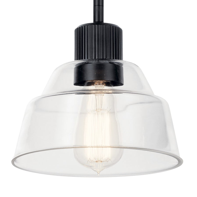 Kichler Eastmont 8in 1-Light Mini Pendant | Brushed Brass Steel and Clear Glass | Kitchen Island & Dining Room | 8 x 7.25 in | Model 52405BNB