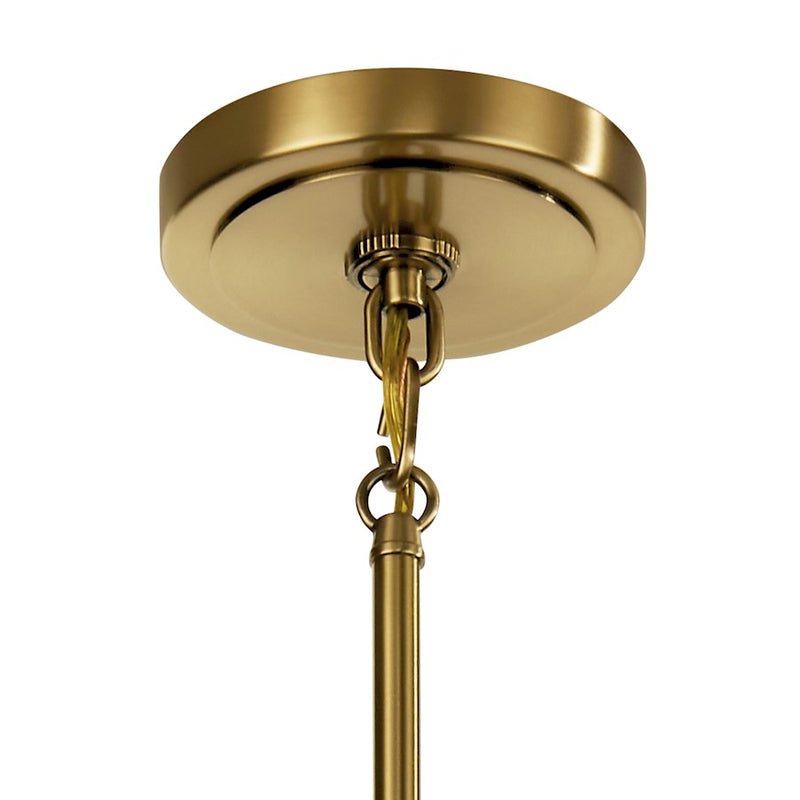 Kichler Eastmont 8in 1-Light Mini Pendant | Brushed Brass Steel and Clear Glass | Kitchen Island & Dining Room | 8 x 7.25 in | Model 52405BNB