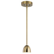 Kichler Baland 4in 1-Light Mini Pendant | Mid-Century Modern Brushed Natural Brass Steel | Kitchen Island & Accent | 300 Lumens | Model 52419BNBLED