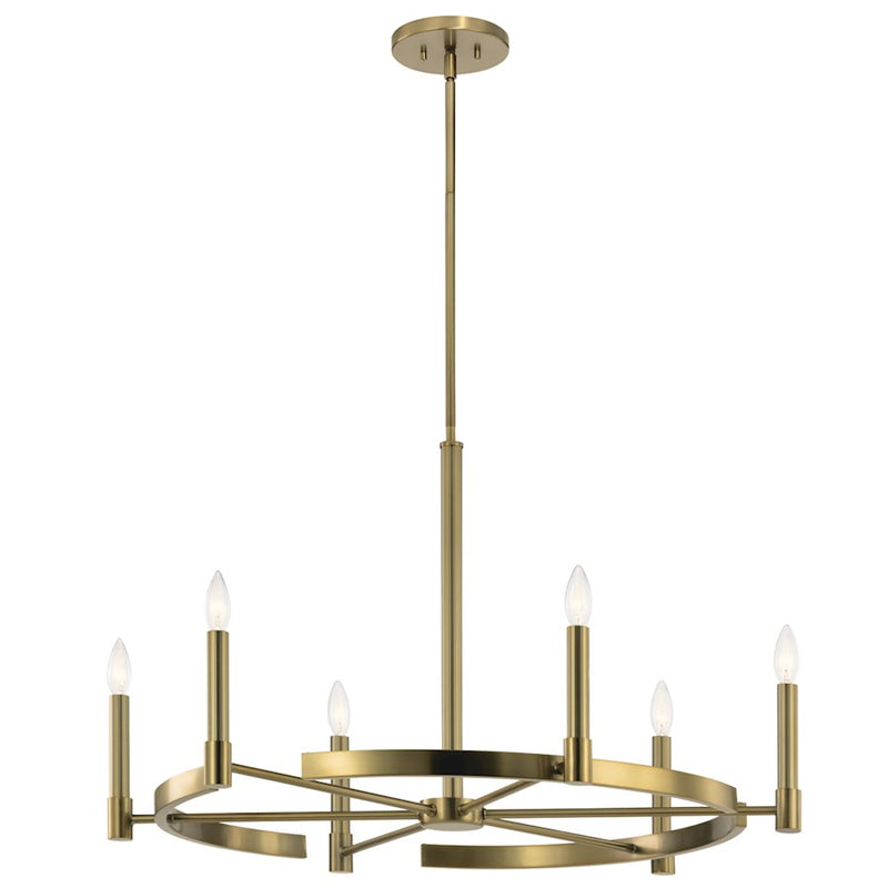 Kichler Tolani 12-Light Chandelier | Polished Nickel Steel Double-Tier Wagon Wheel | Dining Room & Great Room | 40 x 33.25 in | Model 52428PN