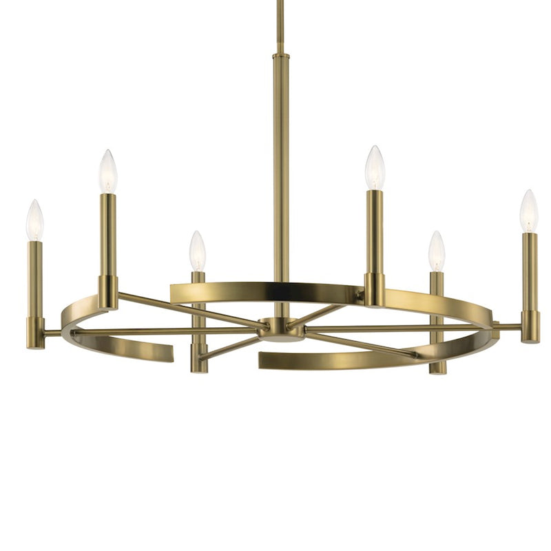 Kichler Tolani 12-Light Chandelier | Polished Nickel Steel Double-Tier Wagon Wheel | Dining Room & Great Room | 40 x 33.25 in | Model 52428PN