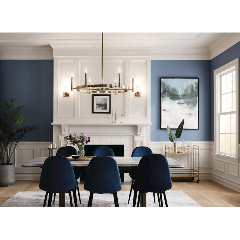 Kichler Tolani 12-Light Chandelier | Polished Nickel Steel Double-Tier Wagon Wheel | Dining Room & Great Room | 40 x 33.25 in | Model 52428PN