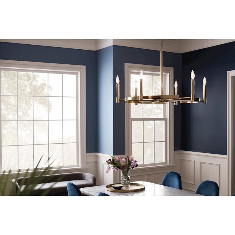 Kichler Tolani 12-Light Chandelier | Polished Nickel Steel Double-Tier Wagon Wheel | Dining Room & Great Room | 40 x 33.25 in | Model 52428PN
