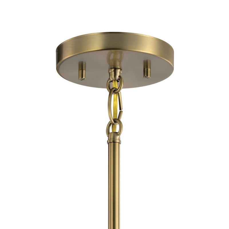 Kichler Ciona 1-Light Mini Pendant | Art Deco Polished Nickel and Ribbed Glass | Kitchen Island & Dining Room | 5 x 5 x 8 in | Model 52431PN