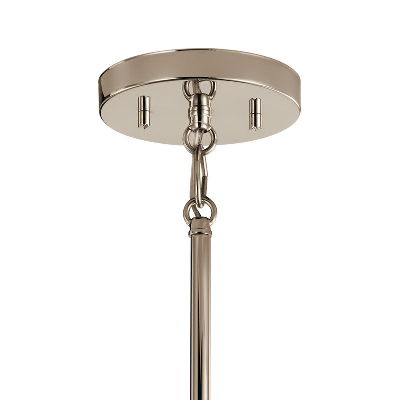 Kichler Ciona 1-Light Mini Pendant | Art Deco Polished Nickel and Ribbed Glass | Kitchen Island & Dining Room | 5 x 5 x 8 in | Model 52431PN