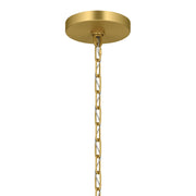 Kichler Stamos 18in 3-Light Chandelier | Modern Brushed Gold Steel and Clear Satin Etched Glass | Dining Room & Living Room | 15.5 in H | Model 52435BG