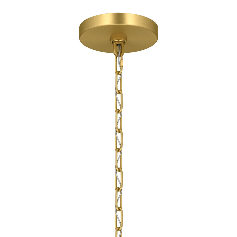 Kichler Stamos 18in 3-Light Chandelier | Modern Brushed Gold Steel and Clear Glass | Dining Room & Living Room | 15.5 in H | Model 52435BGCLR