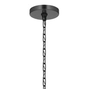 Kichler Stamos 18in 3-Light Chandelier | Modern Black Steel and Clear Glass | Dining Room & Living Room | 15.5 in H | Model 52435BKCLR