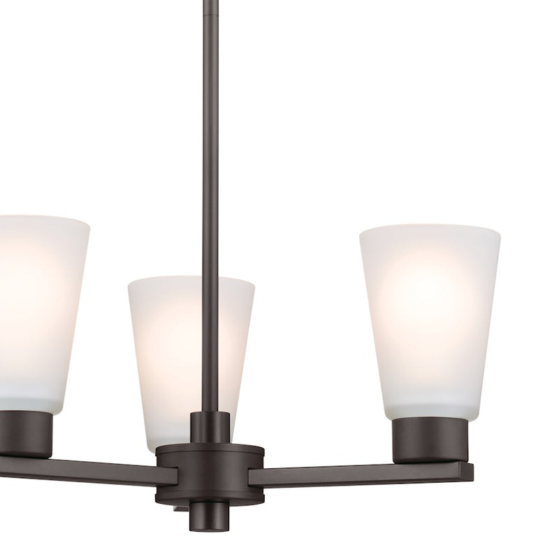 Kichler Stamos 5-Light Chandelier | Traditional Olde Bronze Steel | Dining Room & Living Room | 15in H, 60W per Bulb | Model 52436OZ