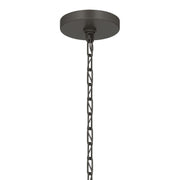 Kichler Stamos 18in 3-Light Chandelier | Modern/Contemporary Olde Bronze Steel and Clear Satin Etched Glass | Dining Room & Living Room | Model 52435OZCLR