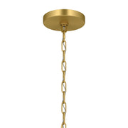 Kichler Stamos 24in 5-Light Chandelier | Modern/Contemporary Brushed Gold Steel and Clear Satin Etched Glass | Dining Room & Living Room | Model 52436BG