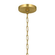 Kichler Stamos 24in 5-Light Chandelier | Modern/Contemporary Brushed Gold Steel and Clear Glass | Dining Room & Living Room | 24 x 24 x 15.5 in | Model 52436BGCLR
