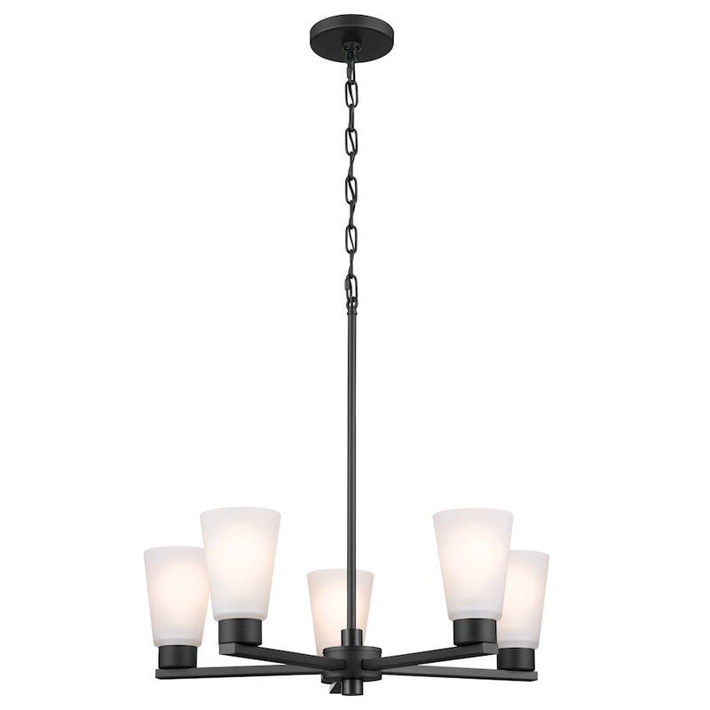 Kichler Stamos 5-Light Chandelier | Traditional Olde Bronze Steel | Dining Room & Living Room | 15in H, 60W per Bulb | Model 52436OZ