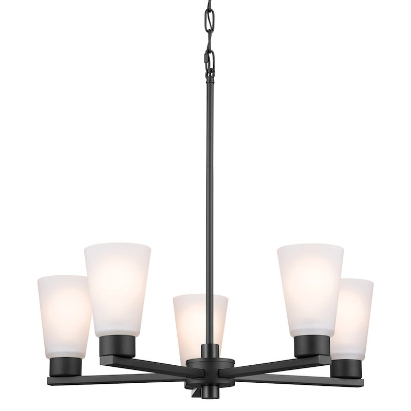 Kichler Stamos 5-Light Chandelier | Traditional Olde Bronze Steel | Dining Room & Living Room | 15in H, 60W per Bulb | Model 52436OZ