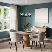 Kichler Stamos 24in 5-Light Chandelier | Modern/Contemporary Black Steel and Clear Glass | Dining Room & Living Room | 24 x 24 x 15.5 in | Model 52436BKCLR