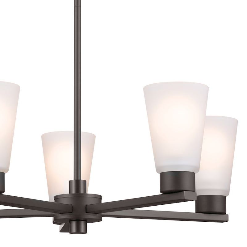 Kichler Stamos 5-Light Chandelier | Traditional Olde Bronze Steel | Dining Room & Living Room | 15in H, 60W per Bulb | Model 52436OZ