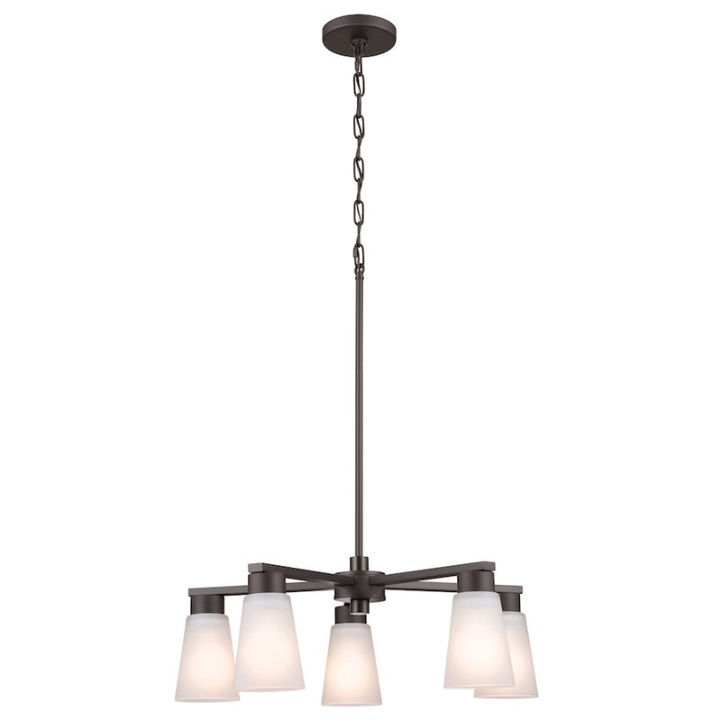 Kichler Stamos 5-Light Chandelier | Traditional Olde Bronze Steel | Dining Room & Living Room | 15in H, 60W per Bulb | Model 52436OZ