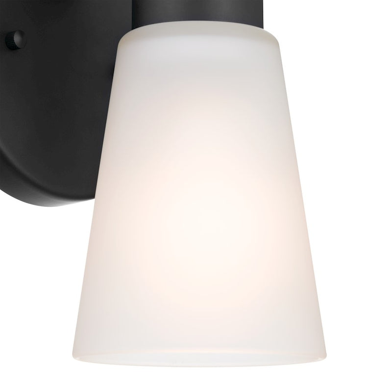 Kichler Stamos 1-Light Wall Sconce | Olde Bronze Steel | Hallway & Bedroom Accent Light | 5 x 8 in, Damp Rated | Model 52437OZ