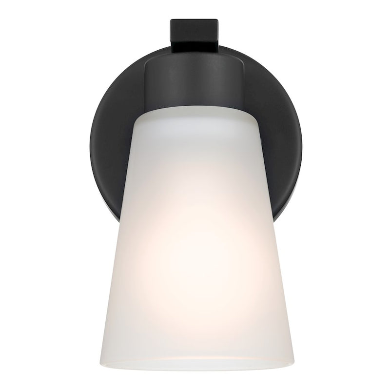 Kichler Stamos 1-Light Wall Sconce | Olde Bronze Steel | Hallway & Bedroom Accent Light | 5 x 8 in, Damp Rated | Model 52437OZ