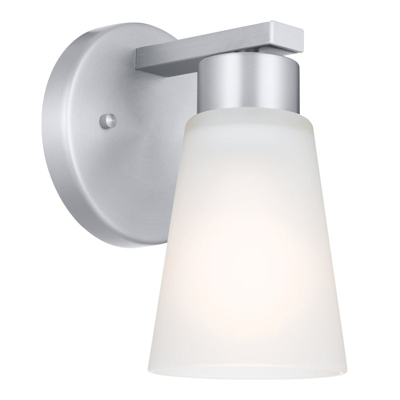 Kichler Stamos 1-Light Wall Sconce | Olde Bronze Steel | Hallway & Bedroom Accent Light | 5 x 8 in, Damp Rated | Model 52437OZ