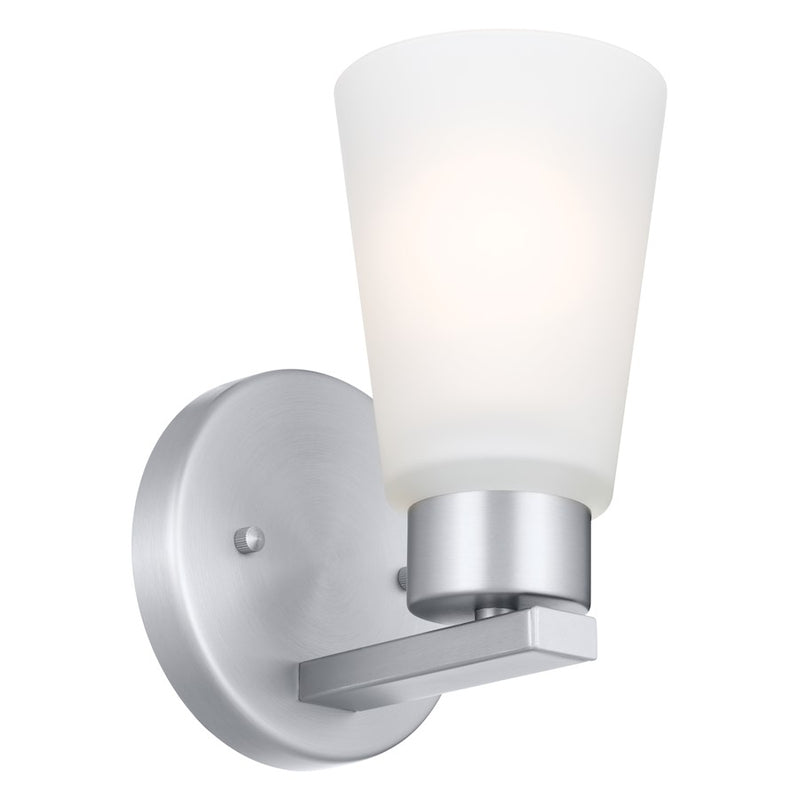 Kichler Stamos 1-Light Wall Sconce | Olde Bronze Steel | Hallway & Bedroom Accent Light | 5 x 8 in, Damp Rated | Model 52437OZ