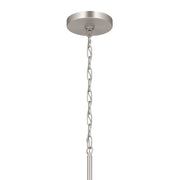 Kichler Stamos 24in 9-Light Chandelier | Modern Brushed Nickel Steel and Satin Etched Glass | Dining Room & Living Room | 27in H | Model 52438NI