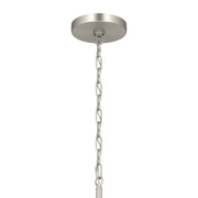 Kichler Stamos 24in 9-Light Chandelier | Modern Brushed Nickel Steel and Clear Glass | Dining Room & Living Room | 27 in H, 36 in Chain | Model 52438NICLR