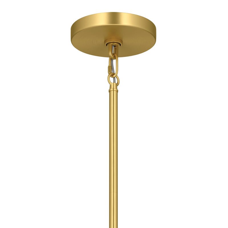 Kichler Erma 4in 1-Light Mini Pendant | Traditional Brushed Gold Steel and Clear Satin Etched Glass | Kitchen Island & Dining Room | 7.5 in H | Model 52444BG