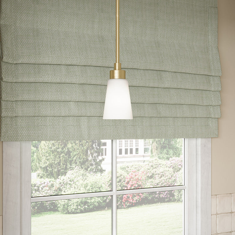 Kichler Erma 4in 1-Light Mini Pendant | Traditional Brushed Gold Steel and Clear Satin Etched Glass | Kitchen Island & Dining Room | 7.5 in H | Model 52444BG