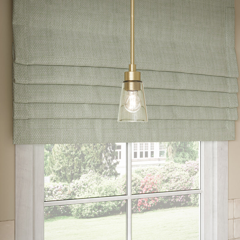 Kichler Erma 4in 1-Light Mini Pendant | Traditional Brushed Gold Steel and Clear Satin Etched Glass | Kitchen Island & Dining Room | 7.5 in H | Model 52444BGCLR