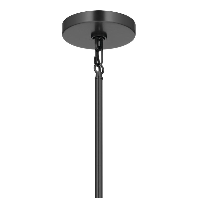 Kichler Erma 4in 1-Light Mini Pendant | Traditional Black Steel and Clear Satin Etched Glass | Kitchen Island & Dining Room | 7.5 in H | Model 52444BKCLR