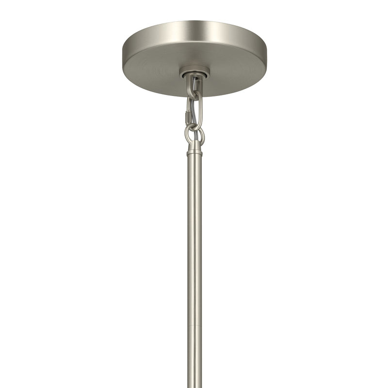 Kichler Erma 4in 1-Light Mini Pendant | Traditional Brushed Nickel Steel and Clear Satin Etched Glass | Kitchen Island & Dining Room | 7.5 in H | Model 52444NICLR
