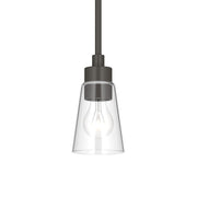 Kichler Erma 4in 1-Light Mini Pendant | Traditional Olde Bronze Steel and Clear Satin Etched Glass | Kitchen Island & Dining Room | 7.5 in H | Model 52444OZCLR
