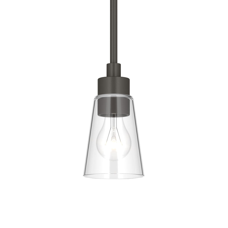 Kichler Erma 4in 1-Light Mini Pendant | Traditional Olde Bronze Steel and Clear Satin Etched Glass | Kitchen Island & Dining Room | 7.5 in H | Model 52444OZCLR