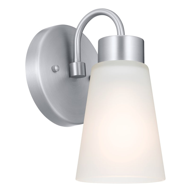 Kichler Erma 5in 1-Light Wall Sconce | Transitional Olde Bronze Steel | Hallway & Bathroom Accent | 5 x 8 x 6 in | Model 52445OZ