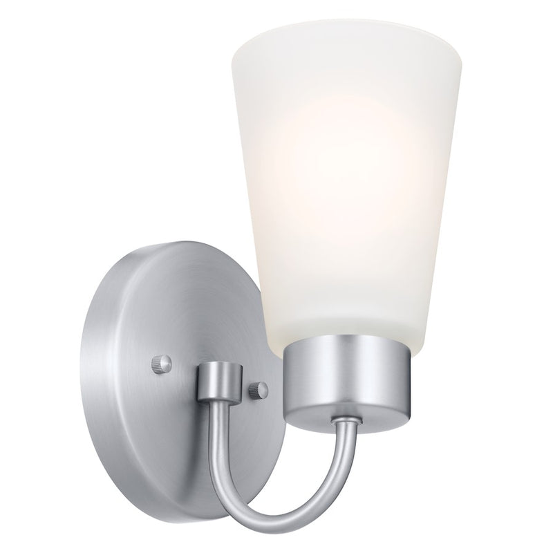 Kichler Erma 5in 1-Light Wall Sconce | Transitional Olde Bronze Steel | Hallway & Bathroom Accent | 5 x 8 x 6 in | Model 52445OZ