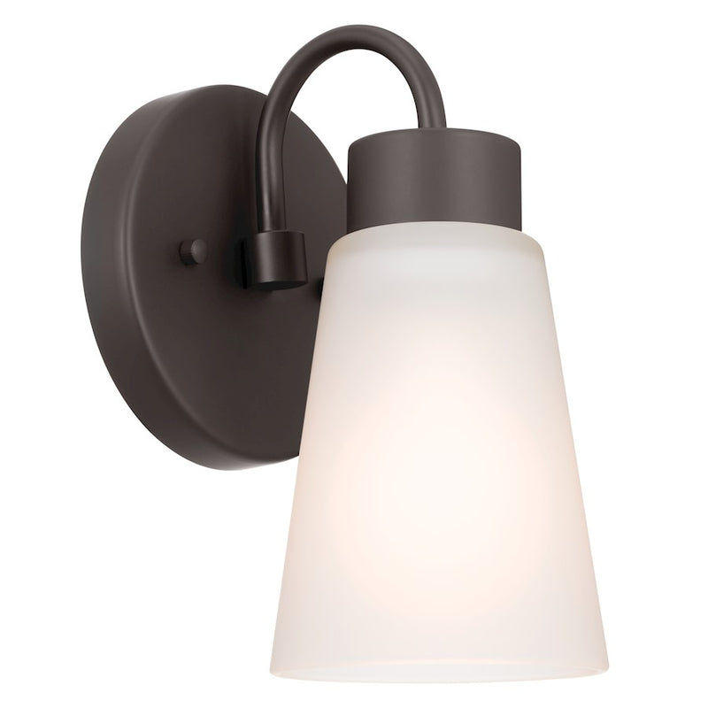 Kichler Erma 5in 1-Light Wall Sconce | Transitional Olde Bronze Steel | Hallway & Bathroom Accent | 5 x 8 x 6 in | Model 52445OZ