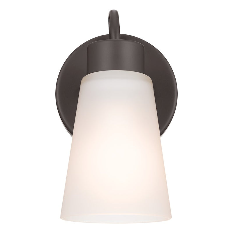 Kichler Erma 5in 1-Light Wall Sconce | Transitional Olde Bronze Steel | Hallway & Bathroom Accent | 5 x 8 x 6 in | Model 52445OZ